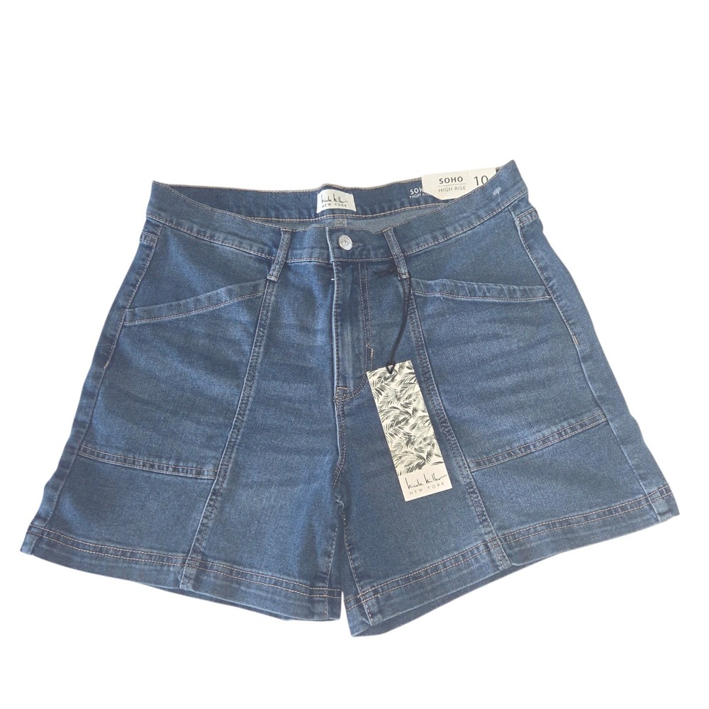 Nicole Miller SOHO High Rise Blue Denim Jean Shorts Size 10